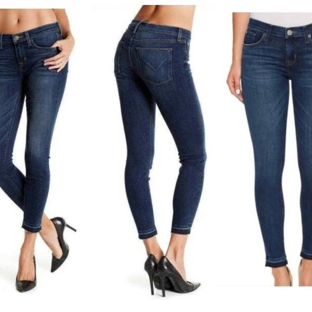 Hudson Krista Crop Super Skinny Jeans Women’s 29 Low Rise Raw Hem Stretch